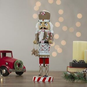 Northlight Gingerbread Chef Christmas Nutcracker, 14", Beige and Red